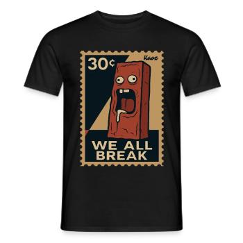 Emo-Ziegelstein – Briefmarke der Überforderung - Männer T-Shirt - Schwarz - Vorne - AI Model Male 178 light (178cm)