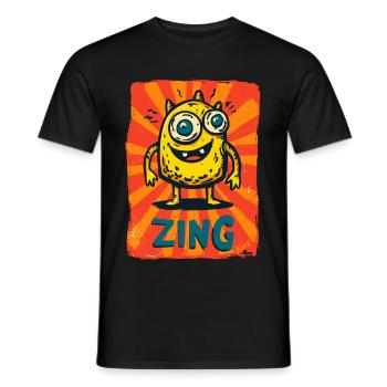Zing Monster – Gelb, laut und verrückt - Männer T-Shirt - Schwarz - Vorne - AI Model Male 178 light (178cm)