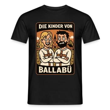 Die Kinder von Ballabü und die lustige Dorf Idylle - Männer T-Shirt - Schwarz - Vorne - AI Model Male 178 light (178cm)