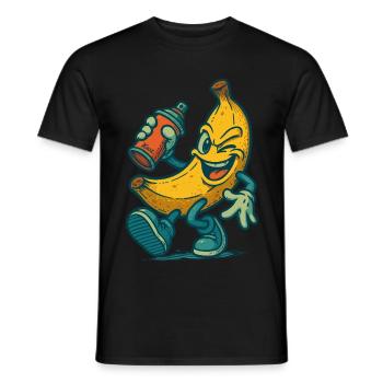 Cheeky banana with spray can - Men's T-Shirt - black - Front - AI Model Male 178 light (178cm)