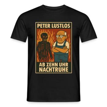 Peter Listless ensures a night's rest from ten - Men's T-Shirt - black - Front - AI Model Male 178 light (178cm)