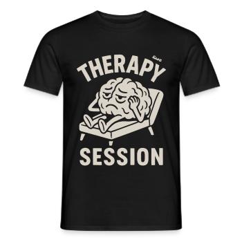 Cerveau avec maux de tête lors d’une séance de thérapie - T-shirt homme - noir - Devant - AI Model Male 178 light (178cm)