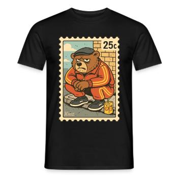 Stamp Grim Gopnik Ours en survêtement - T-shirt homme - noir - Devant - AI Model Male 178 light (178cm)