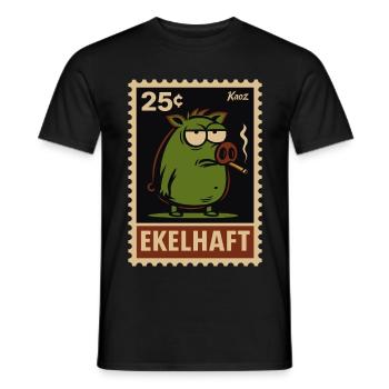 Cochon vert avec vue timbres style dégoûtant - T-shirt homme - noir - Devant - AI Model Male 178 light (178cm)