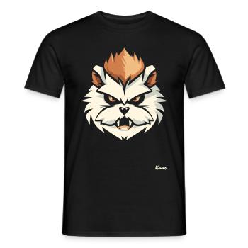Tête de hamster en colère avec mohawk - T-shirt homme - noir - Devant - AI Model Male 178 light (178cm)