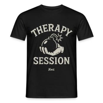 Hand hält Therapie Sitzung Bombe - Männer T-Shirt - Schwarz - Vorne - AI Model Male 178 light (178cm)