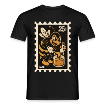 Comic-Biene mit Honig im Glas - Männer T-Shirt - Schwarz - Vorne - AI Model Male 178 light (178cm)