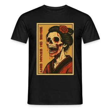 Cela n’a pas de sens : Geisha squelette avec kimono - T-shirt homme - noir - Devant - AI Model Male 178 light (178cm)