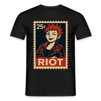 Femme punk avec une coiffure rousse - T-shirt homme - noir - Devant - AI Model Male 178 light (178cm)