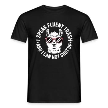 Lama avec des lunettes de soleil et disant - T-shirt homme - noir - Devant - AI Model Male 178 light (178cm)