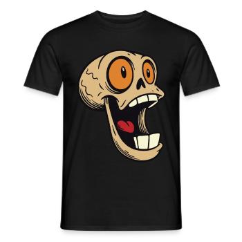 Lachender Totenkopf mit großen Augen - Männer T-Shirt - Schwarz - Vorne - AI Model Male 178 light (178cm)