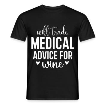 Will Tade Conseils médicaux pour le vin - T-shirt homme - noir - Devant - AI Model Male 178 light (178cm)