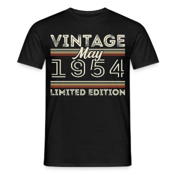 Mai 1954 Geburtstag 1954, Legendär seit Mai 1954 - Männer T-Shirt - Schwarz - Vorne - AI Model Male 178 light (178cm)
