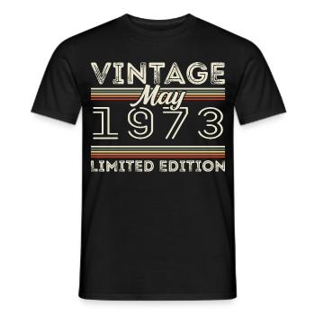 Mai 1973 Anniversaire 1973, Légendaire depuis mai 1973 - T-shirt homme - noir - Devant - AI Model Male 178 light (178cm)