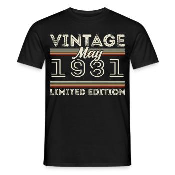 May 1981 Birthday 1981, Legendary since May 1981 - Men's T-Shirt - black - Front - AI Model Male 178 light (178cm)