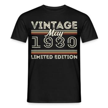 May 1980 Birthday 1980, Legendary since May 1980 - Men's T-Shirt - black - Front - AI Model Male 178 light (178cm)