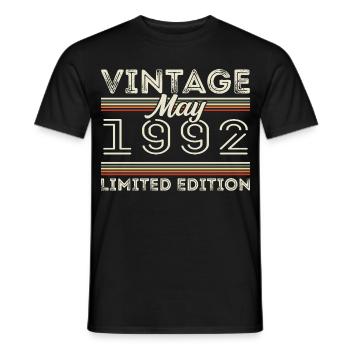 Mai 1992 Anniversaire 1992, Légendaire depuis mai 1992 - T-shirt homme - noir - Devant - AI Model Male 178 light (178cm)