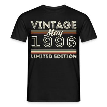 May 1996 Birthday 1996, Legendary since May 1996 - Men's T-Shirt - black - Front - AI Model Male 178 light (178cm)