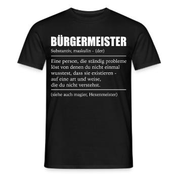 Bürgermeister Mayor Stadt Geschenk - Männer T-Shirt - Schwarz - Vorne - AI Model Male 178 light (178cm)