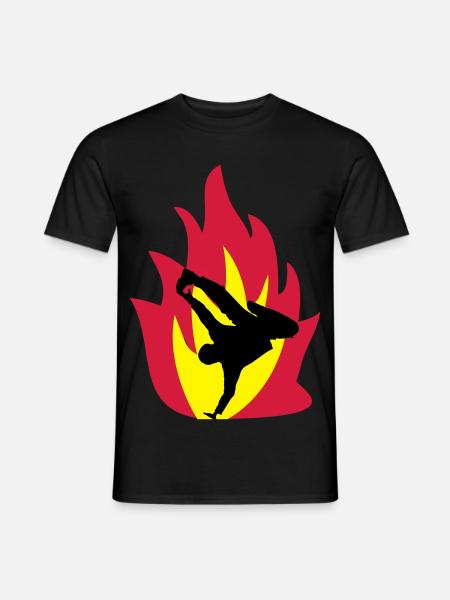 Breakdancer dans le feu - T-shirt homme - noir