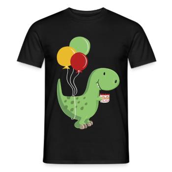 Joyeux anniversaire garçon d'anniversaire T Rex Dinosaur - T-shirt homme - noir - Devant - AI Model Male 178 light (178cm)