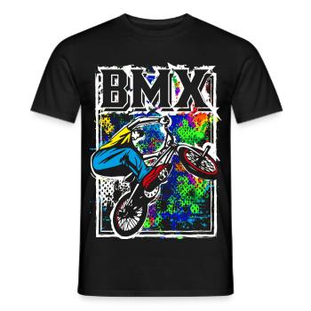 Vélo BMX | Vélo BMX | Cool BMX | BMX - T-shirt homme - noir - Devant - AI Model Male 178 light (178cm)