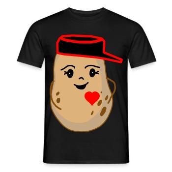 Hearty Potato Potato Vegetable Fantasy - Men's T-Shirt - black - Front - AI Model Male 178 light (178cm)