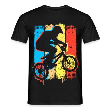 Buntes Bmx Fahrrad - Retro Bmx Rad Farbenfroh - Männer T-Shirt - Schwarz - Vorne - AI Model Male 178 light (178cm)