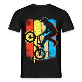 Vintage Bmx Rad - Farbenfrohes Retro Bmx Fahrrad - Männer T-Shirt - Schwarz - Vorne - AI Model Male 178 light (178cm)