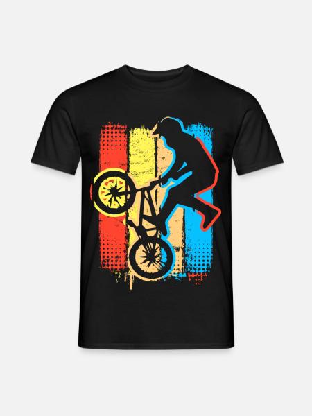 Vintage Bmx Rad - Farbenfrohes Retro Bmx Fahrrad - Männer T-Shirt - Schwarz