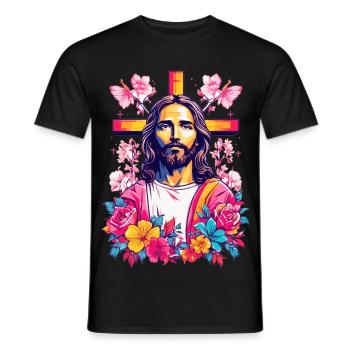 Jesus Christus - Männer T-Shirt - Schwarz - Vorne - AI Model Male 178 light (178cm)