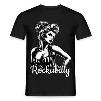 Rockabilly femme cadeau - T-shirt homme - noir - Devant - AI Model Male 178 light (178cm)