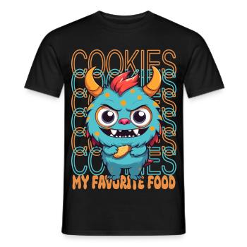 Monstre de biscuit sucré - T-shirt homme - noir - Devant - AI Model Male 178 light (178cm)