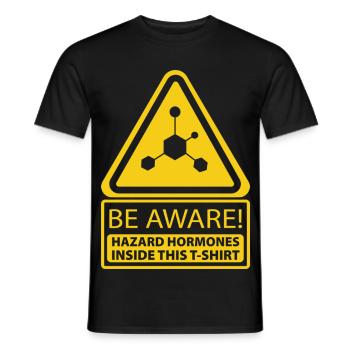 Teen hormone danger t-shirt - Men's T-Shirt - black - Front - AI Model Male 178 light (178cm)