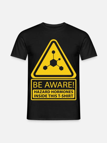 T-Shirt mit Hormongefahr für Teenager - Männer T-Shirt - Schwarz
