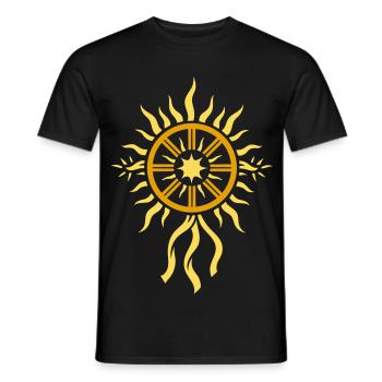 Sonnenrad Symbol - Mittsommer Feuerrad - Männer T-Shirt - Schwarz - Vorne - AI Model Male 178 light (178cm)