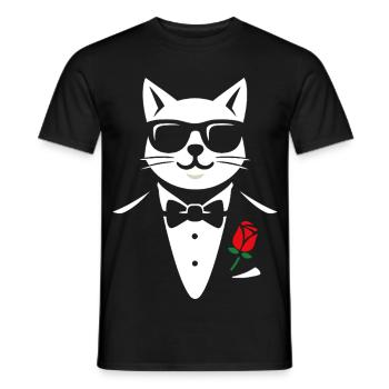 The Cool Cat - Männer T-Shirt - Schwarz - Vorne - AI Model Male 178 light (178cm)