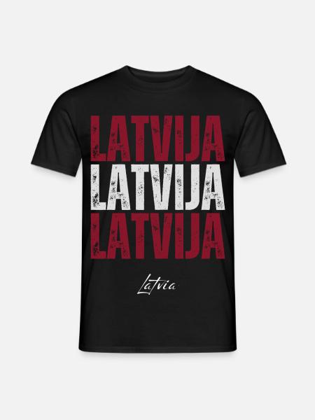Drapeau de Lettonie, patriote letton - T-shirt homme - noir