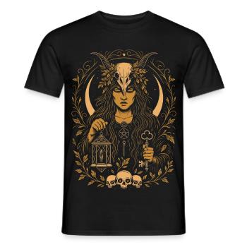 Samhain Göttin Natur Magie Spirituelle Kunst - Männer T-Shirt - Schwarz - Vorne - AI Model Male 178 light (178cm)