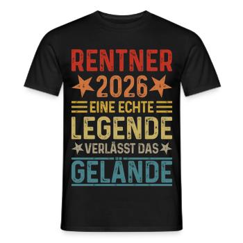 Pensioners 2026 - A legend leaves the site - Men's T-Shirt - black - Front - AI Model Male 178 light (178cm)