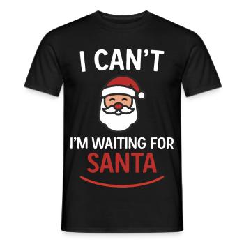 Ich kann nicht – ich warte auf den Weihnachtsmann - Männer T-Shirt - Schwarz - Vorne - AI Model Male 178 light (178cm)