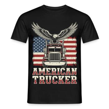 Camionneur Patriote Américain - T-shirt homme - noir - Devant - AI Model Male 178 light (178cm)
