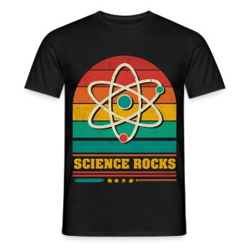 Science in the rainbow atom - Men's T-Shirt - black - Front - AI Model Male 178 light (178cm)