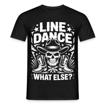 Line Dance Skull Western - Men's T-Shirt - black - Front - AI Model Male 178 light (178cm)