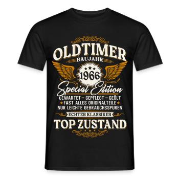 Oldtimer 1966 Baujahr 60. Geburtstag Geschenk - Männer T-Shirt - Schwarz - Vorne - AI Model Male 178 light (178cm)