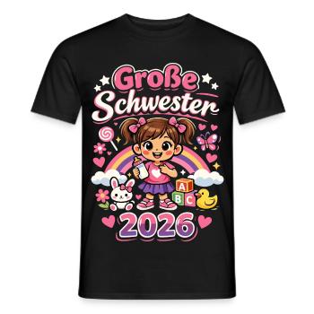 große schwester 2026 - Männer T-Shirt - Schwarz - Vorne - AI Model Male 178 light (178cm)