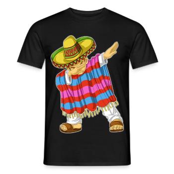 Tabbing de la chemise de l’homme mexicain - T-shirt homme - noir - Devant - AI Model Male 178 light (178cm)