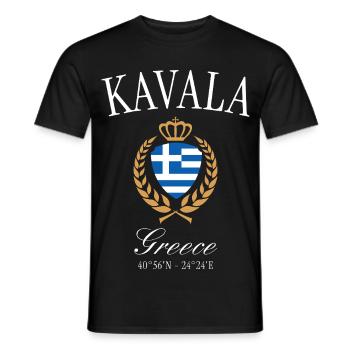 Couronne des armoiries de Kavala Grèce – Souvenir de voyage - T-shirt homme - noir - Devant - AI Model Male 178 light (178cm)