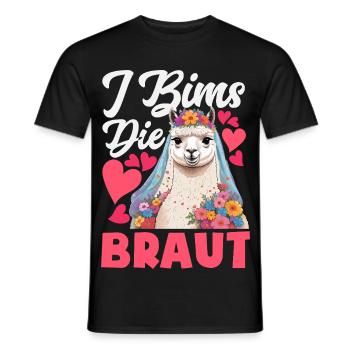 I Bims The Bride Bachelor Alpaga Llama Shower de nuptiale - T-shirt homme - noir - Devant - AI Model Male 178 light (178cm)