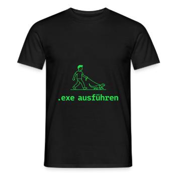 Exe ausführen Informatic Programming Geschenk - Männer T-Shirt - Schwarz - Vorne - AI Model Male 178 light (178cm)